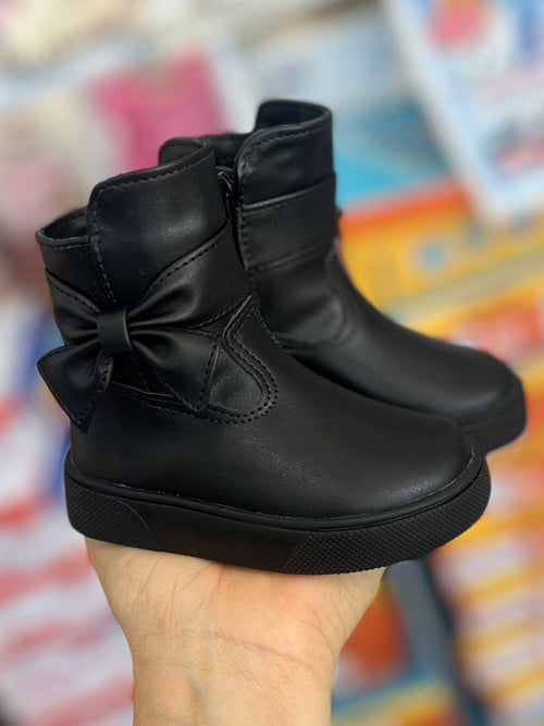 BOTA LAÇO ZÍPER CANO MÉDIO COUNTRY BOIADEIRA MENINA LUI BAMBINI - PRETO
