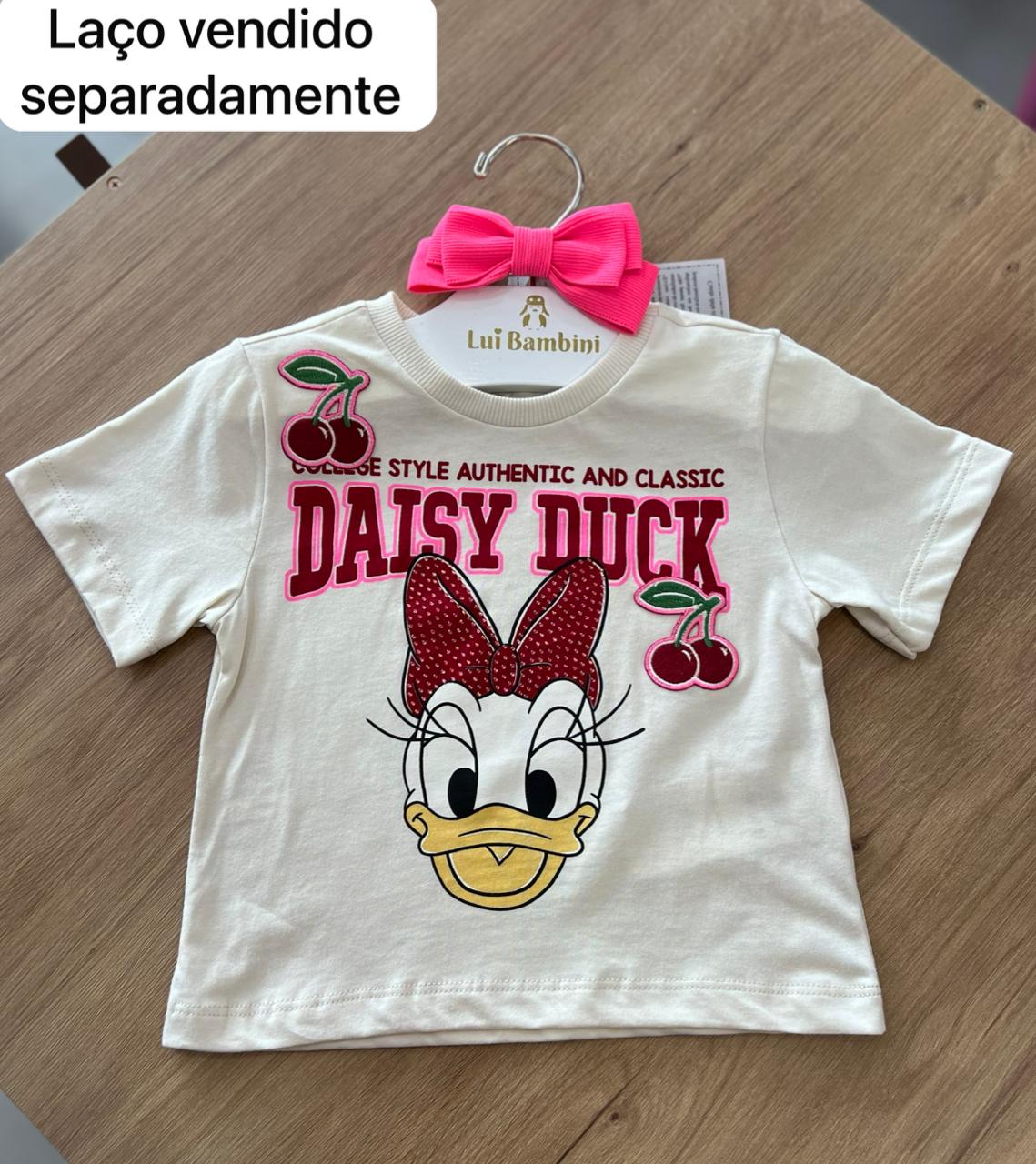 BLUSA MANGA CURTA STRASS DAISY CEREJA PATCH MENINA MOMI - BEGE