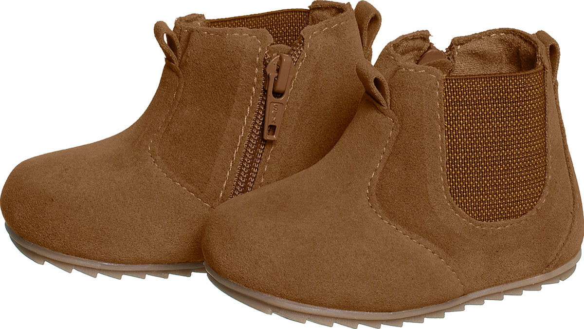 BOTA BOTINA ZÍPER ELÁSTICO COWBOY MENINO XUÁ XUÁ - MARROM CLARO