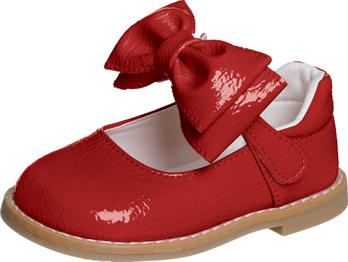 SAPATO SAPATILHA ALÇA VELCRO VERNIZ LAÇO DUPLO COSTURA EXTERNA MENINA XUA XUA - VERMELHO