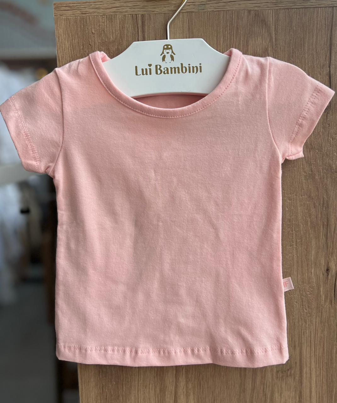 BLUSA MANGA CURTA BASICA CORES MENINA HAVE FUN - ROSA CLARO