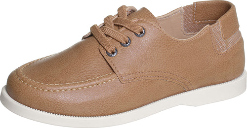 SAPATO MOCASSIM CADARÇO LISO BÁSICO MENINO XUA XUA - CARAMELO