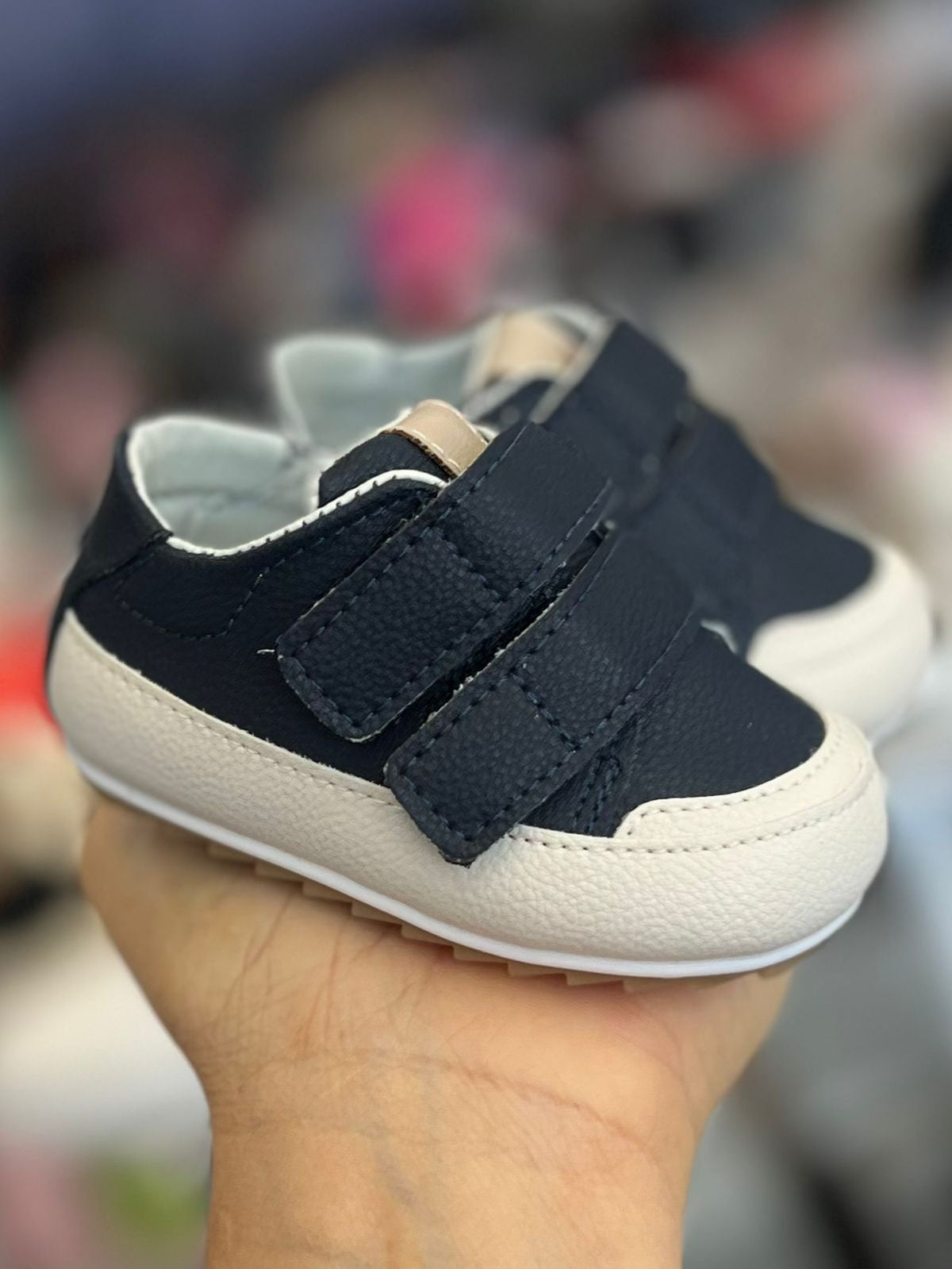 SAPATO MOCASSIM VELCRO DUPLO BÁSICO LISO MENINO XUÁ XUÁ - MARINHO/OFF