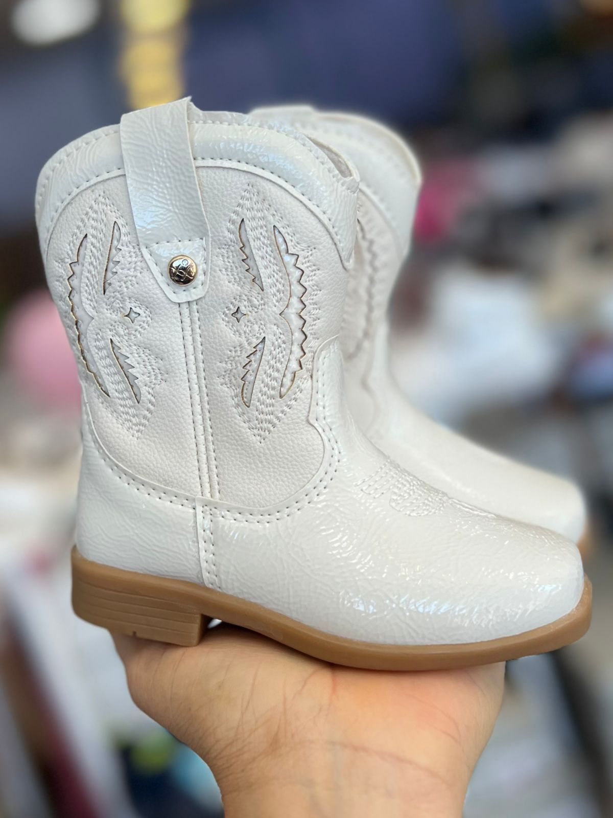 BOTA TEXANA ZÍPER BORDADO BOIADEIRA COWGIRL MENINA XUÁ XUÁ - OFF