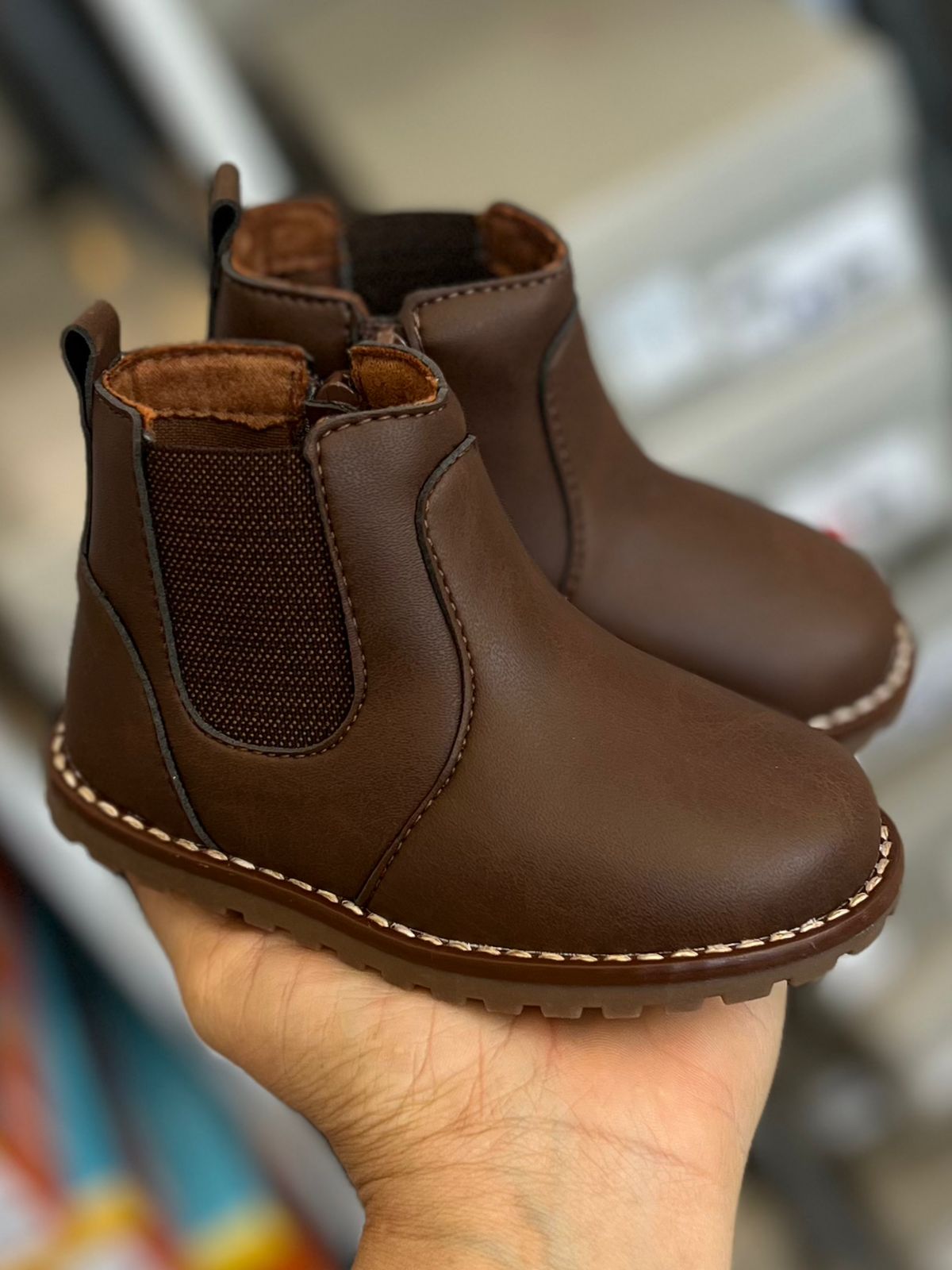 BOTA BOTINA ZÍPER ELÁSTICO COWBOY MENINO XUÁ XUÁ - MARROM