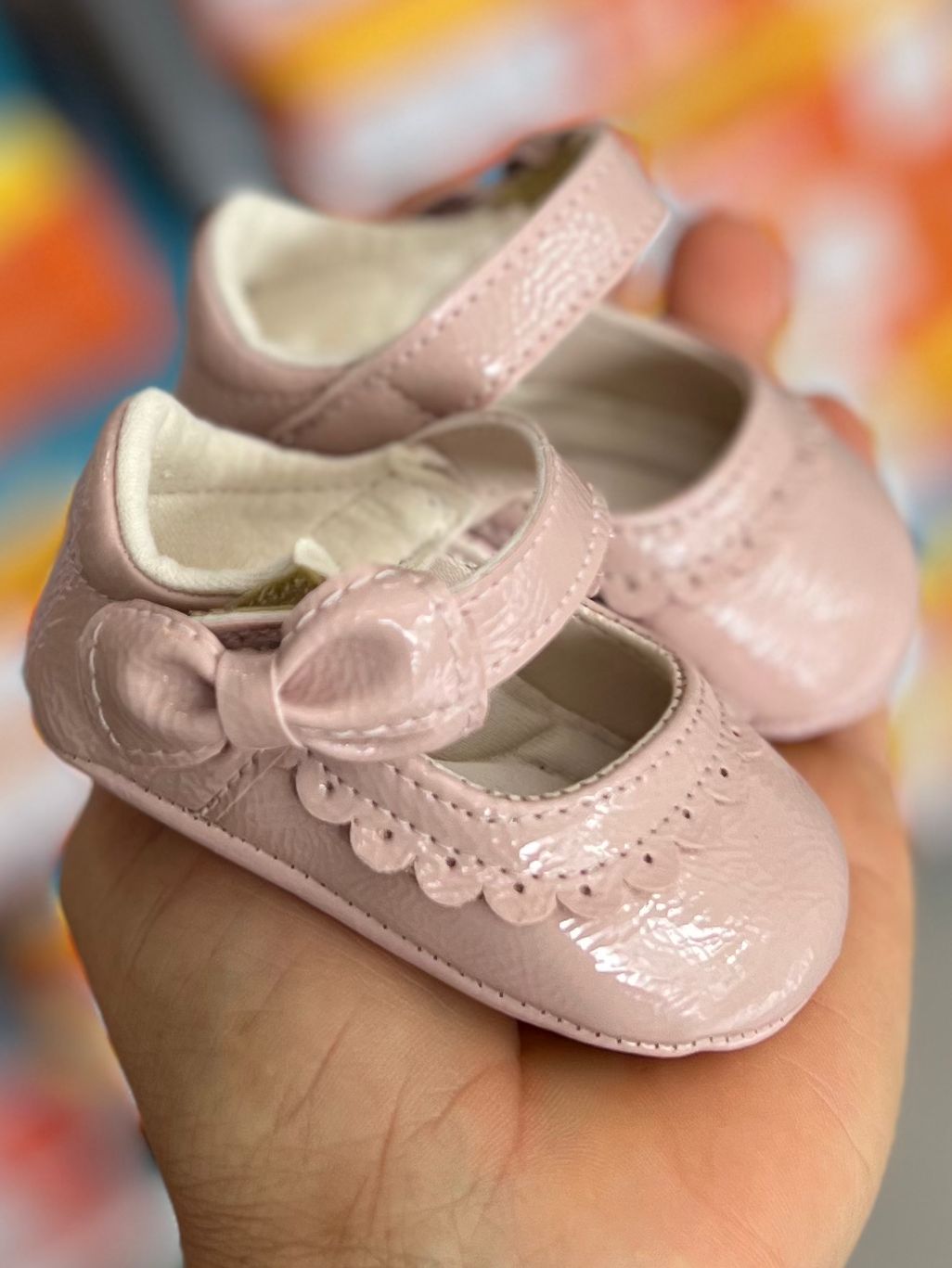 SAPATO SAPATILHA BABADINHO FECHO VELCRO LAÇO VERNIZ MENINA XUÁ XUÁ - ROSA CLARO