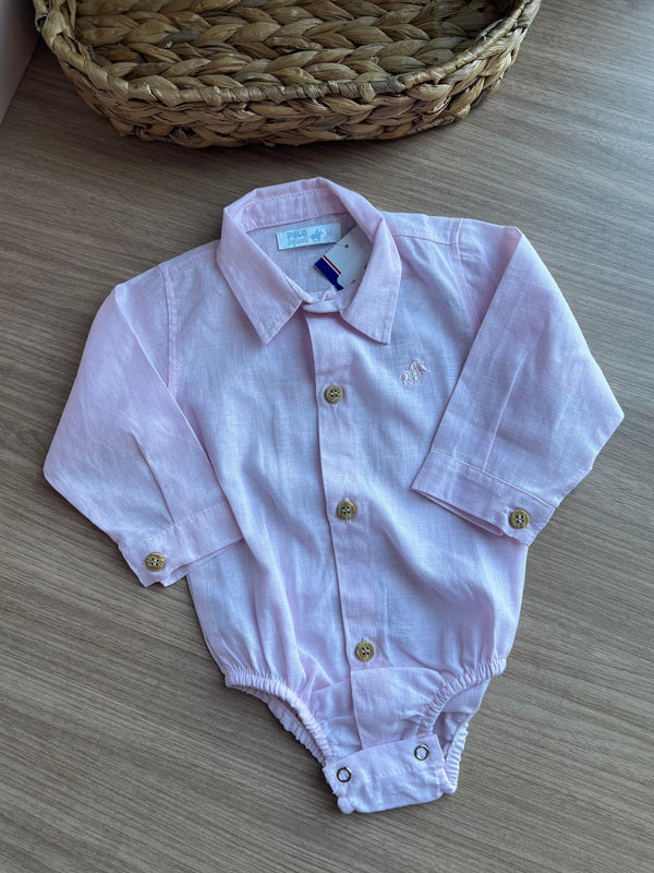 BODY CAMISA MANGA LONGA PIENZA MINIMALISTA BOTÕES MENINO POLO INFANTI
