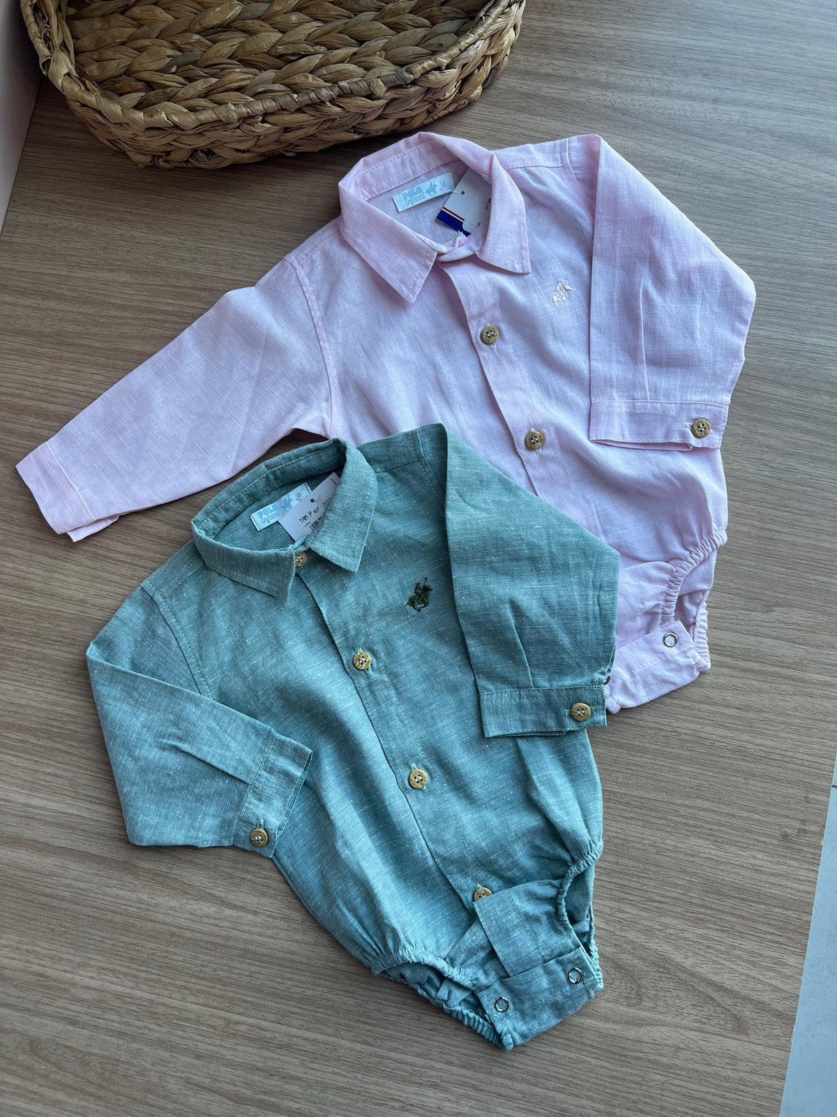 BODY CAMISA MANGA LONGA PIENZA MINIMALISTA BOTÕES MENINO POLO INFANTI
