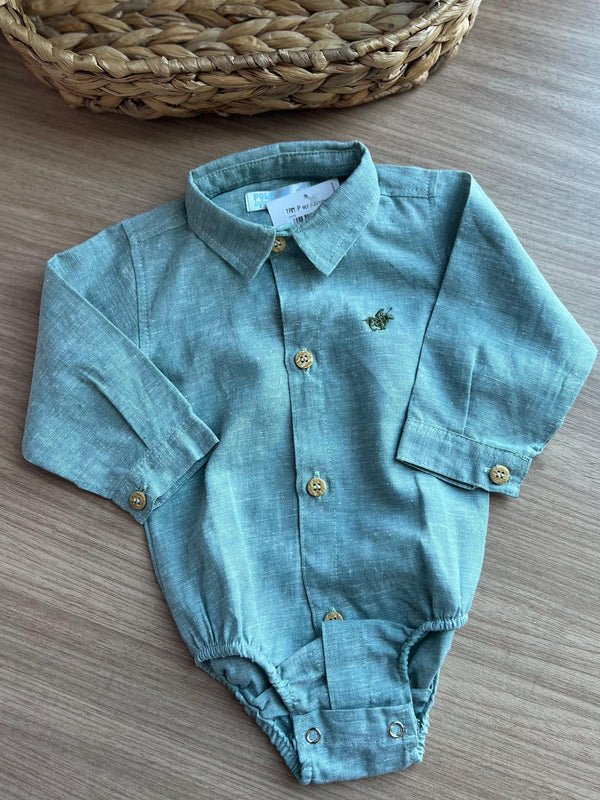 BODY CAMISA MANGA LONGA PIENZA MINIMALISTA BOTÕES MENINO POLO INFANTI