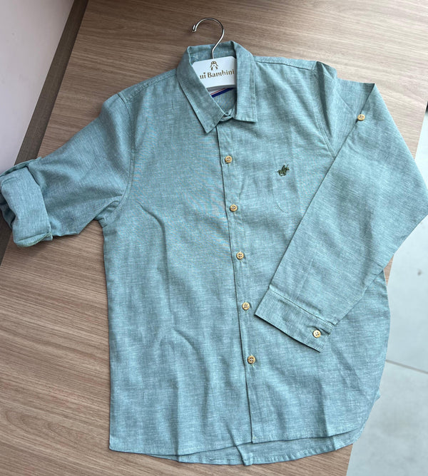 CAMISA MANGA LONGA PIENZA MINIMALISTA BOTÕES MENINO POLO INFANTI