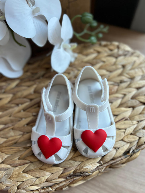 SANDÁLIA FECHO VELCRO HIP HEART BALLERINA CORAÇÃO MENINA MINI MELISSA