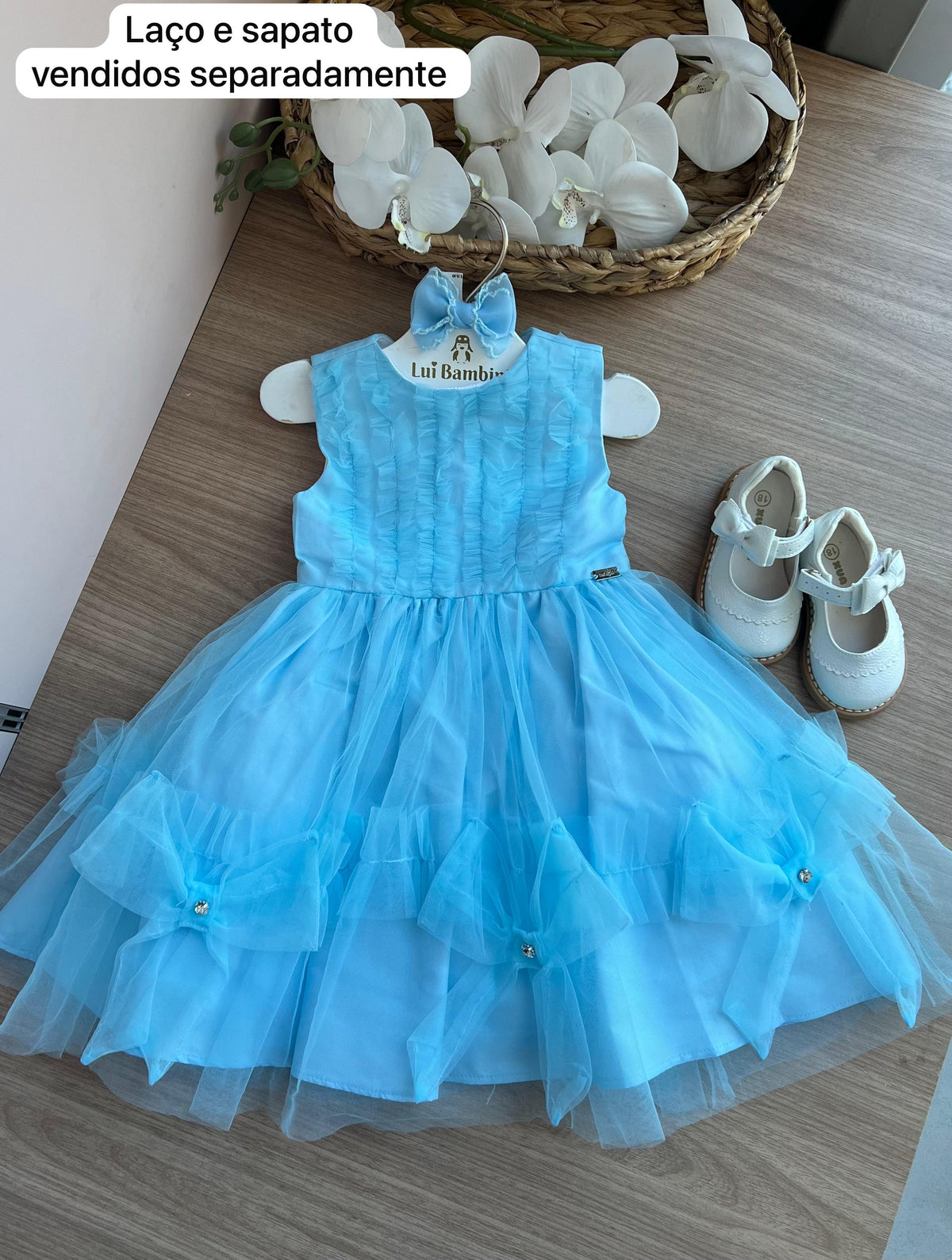 VESTIDO REGATA TULE BABADO MENINA MÁLAGAH