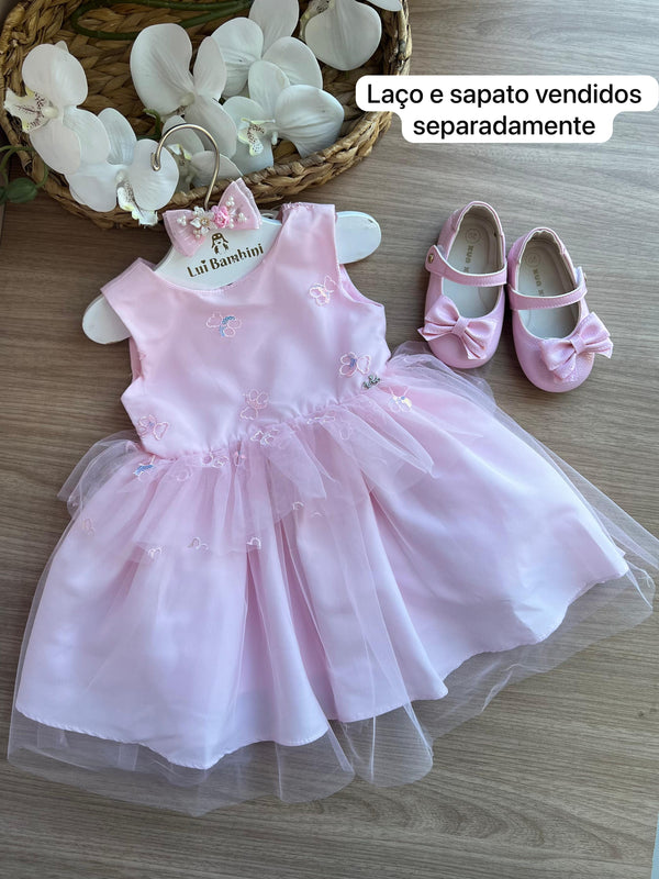 VESTIDO REGATA TULE BORDADO BORBOLETA MENINA MÁLAGAH