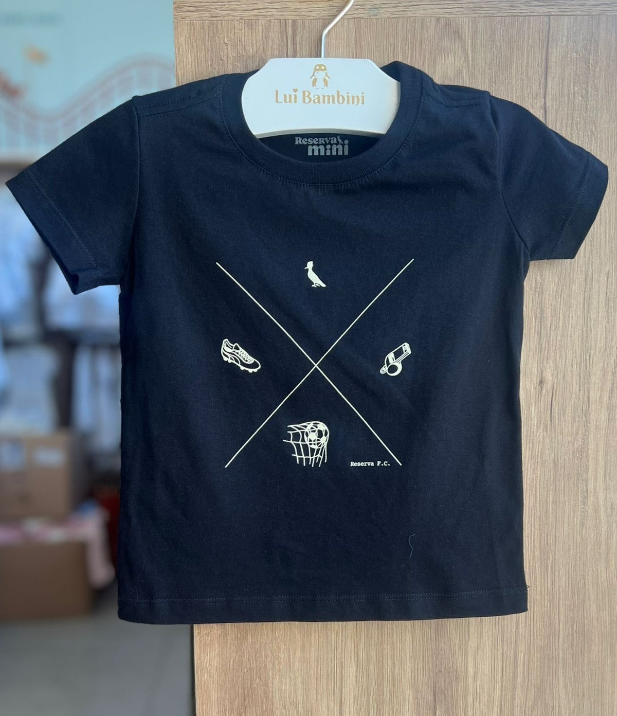 CAMISETA MANGA CURTA RESERVA FUTEBOL CLUBE PICA PAU MENINO RESERVA MINI - PRETO