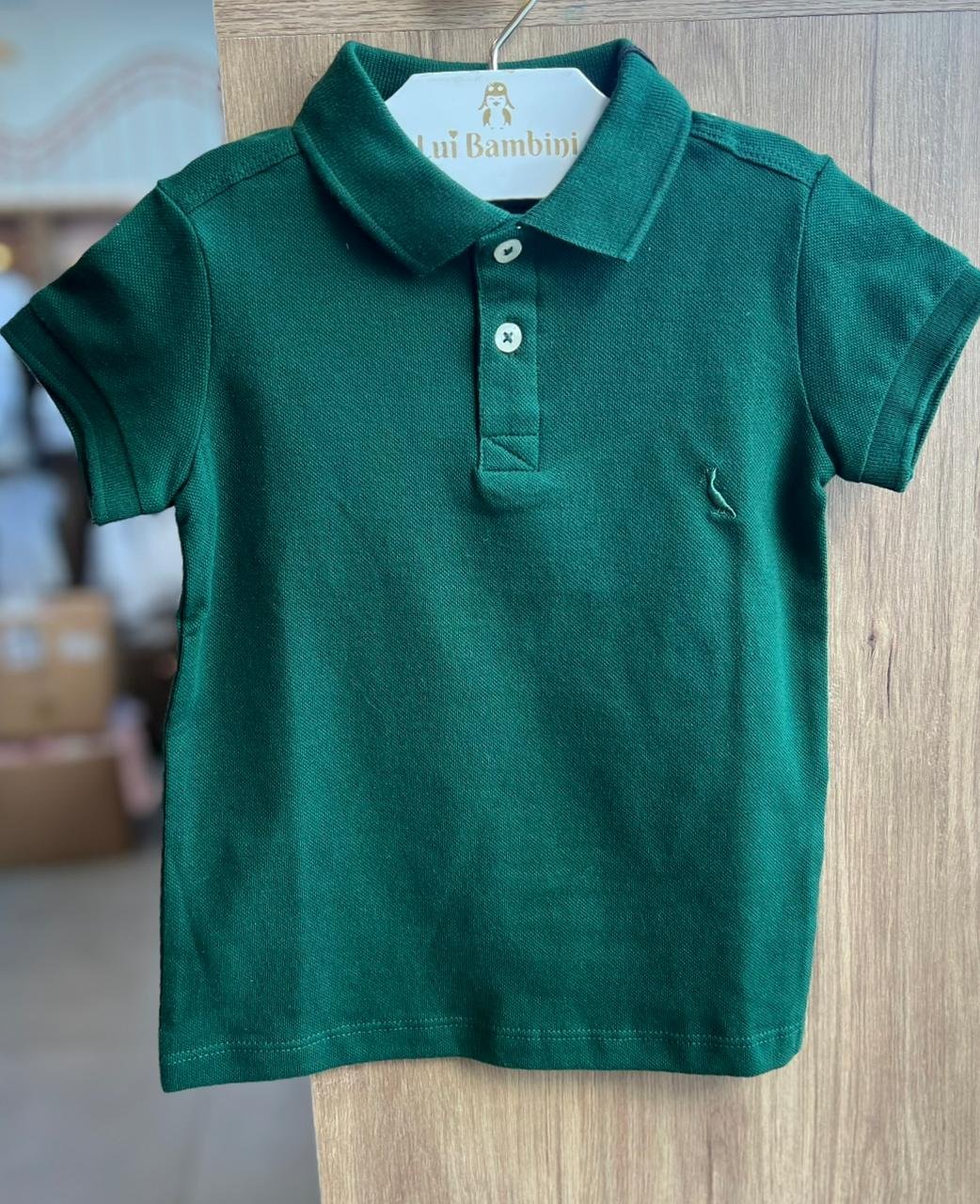CAMISA MANGA CURTA POLO PIQUET MINIMALISTA PICA PAU BORDADO MENINO RESERVA MINI - VERDE
