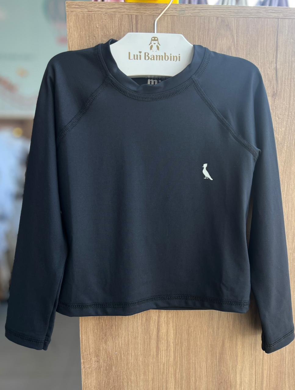 CAMISETA MANGA LONGA PROTEÇÃO UV50+ MINIMALISTA PICA PAU MENINO RESERVA MINI - PRETO