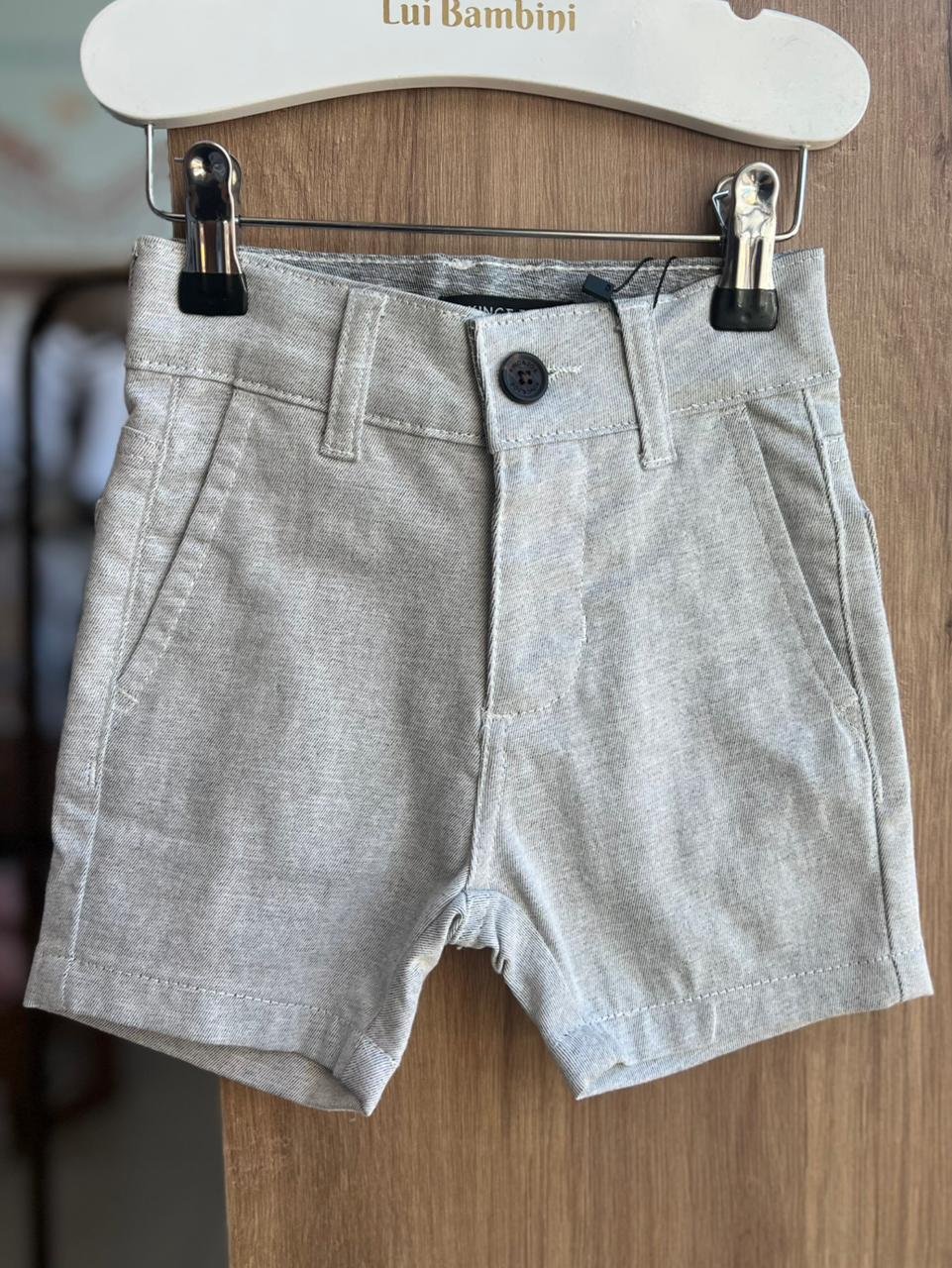 BERMUDA CASUAL MELANGE TWILL SLIM AJUSTE INTERNO MENINO KING&JOE - MESCLA