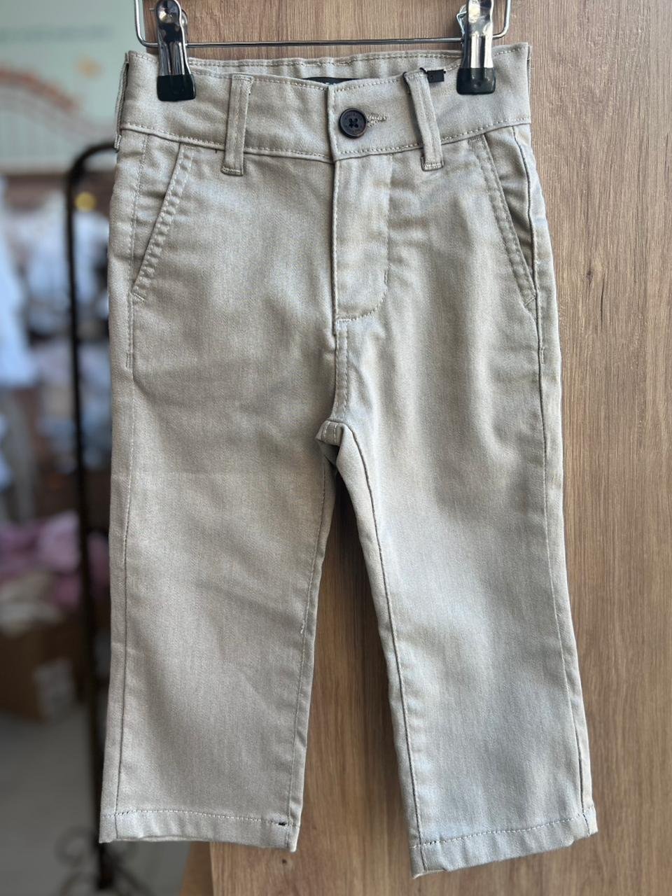 CALÇA CETIMFLEX CASUAL SLIM COM BOLSO E AJUSTE INTERNO MENINO KING&JOE - AREIA