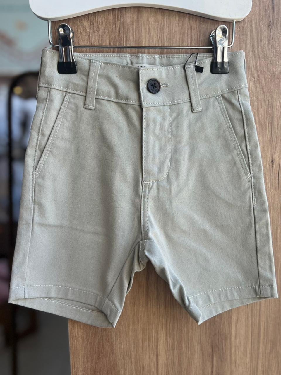 BERMUDA CASUAL FLEXTWILL SLIM SARJA BOLSO FACA MENINO KING&JOE - AREIA