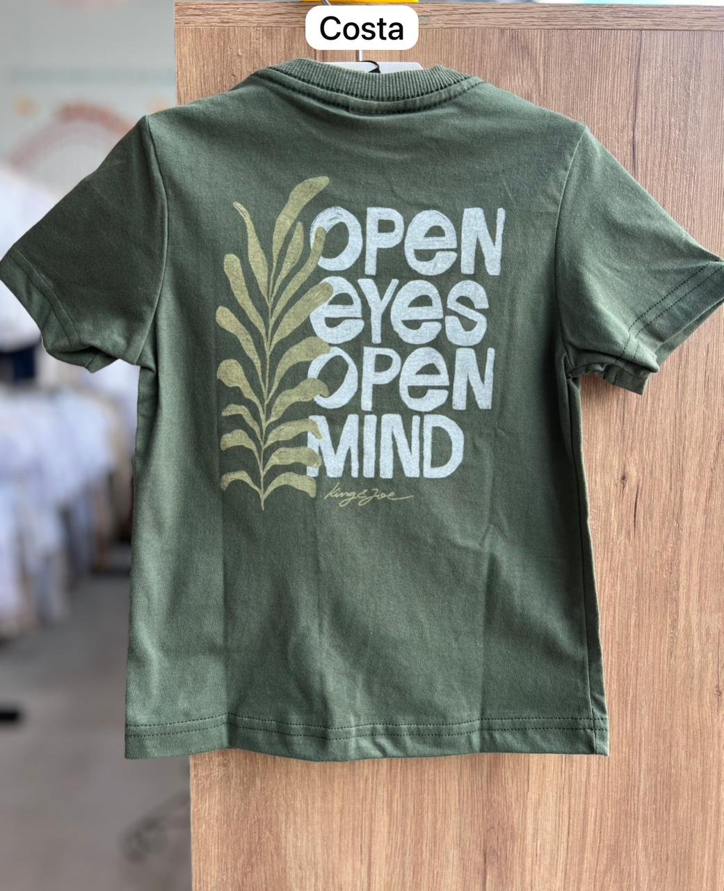 CAMISETA MANGA CURTA OPEN EYES MIND MENINO KING&JOE - VERDE MILITAR