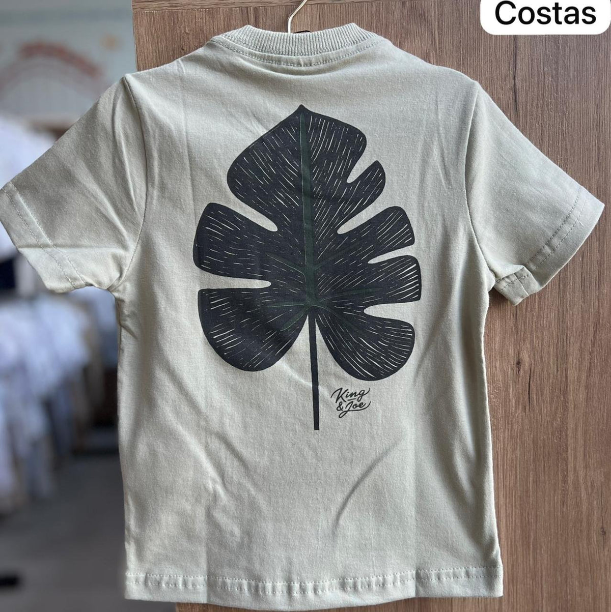CAMISETA MANGA CURTA FOLHA MENINO KING&JOE - CINZA