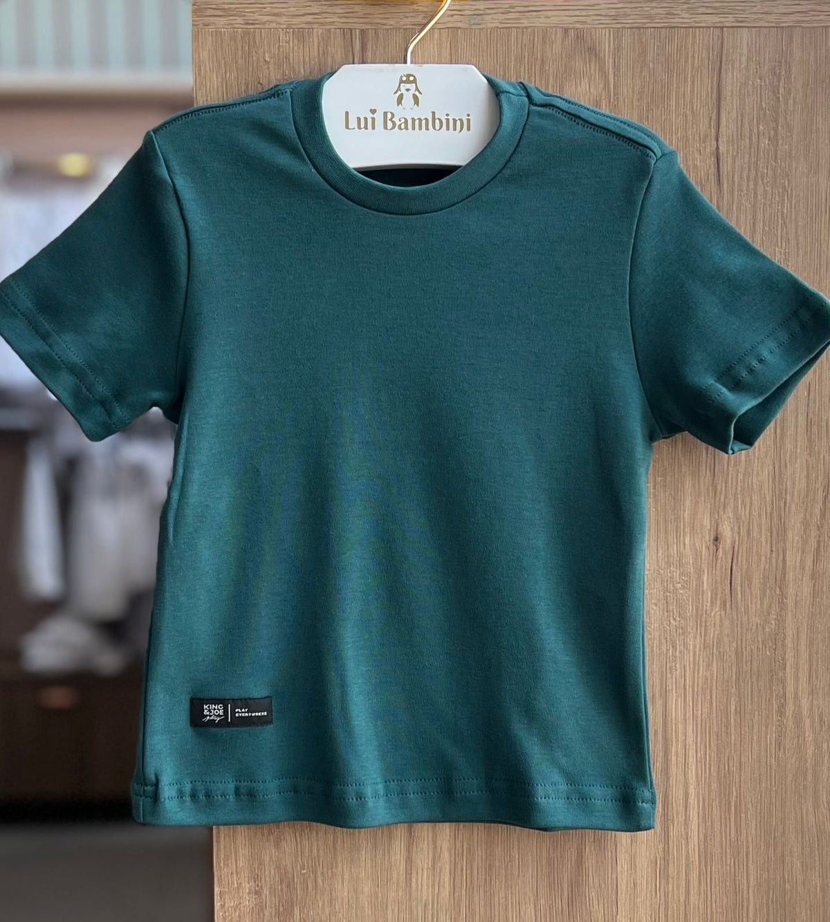 CAMISETA MANGA CURTA PREMIUM SUEDINE EGIPCIO BÁSICO LISO MENINO KING&JOE - VERDE