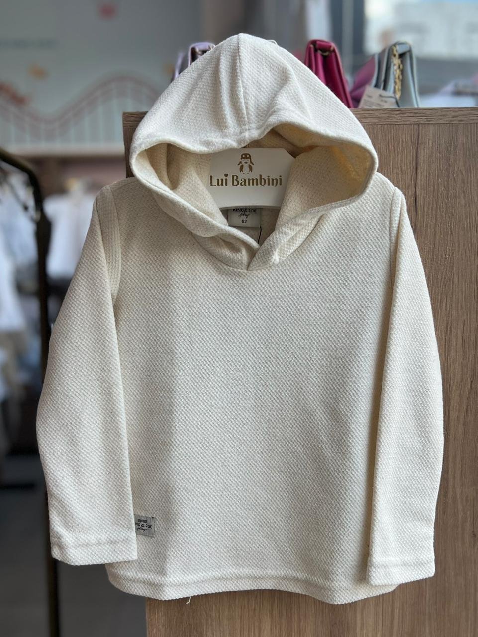 BLUSÃO MANGA LONGA LINEN COMFORT CAPUZ BÁSICO MENINO KING&JOE - OFF