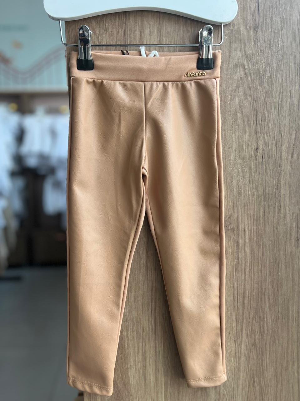 CALÇA LEGGING COURINO ELÁSTICO CÓS BÁSICA LISA MENINA INFANTI - BEGE