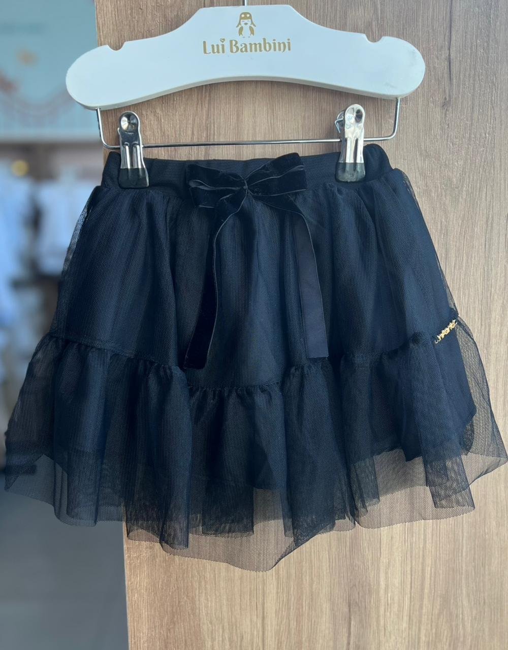 SAIA TULE LAÇO AVELUDADO MENINA INFANTI - PRETO