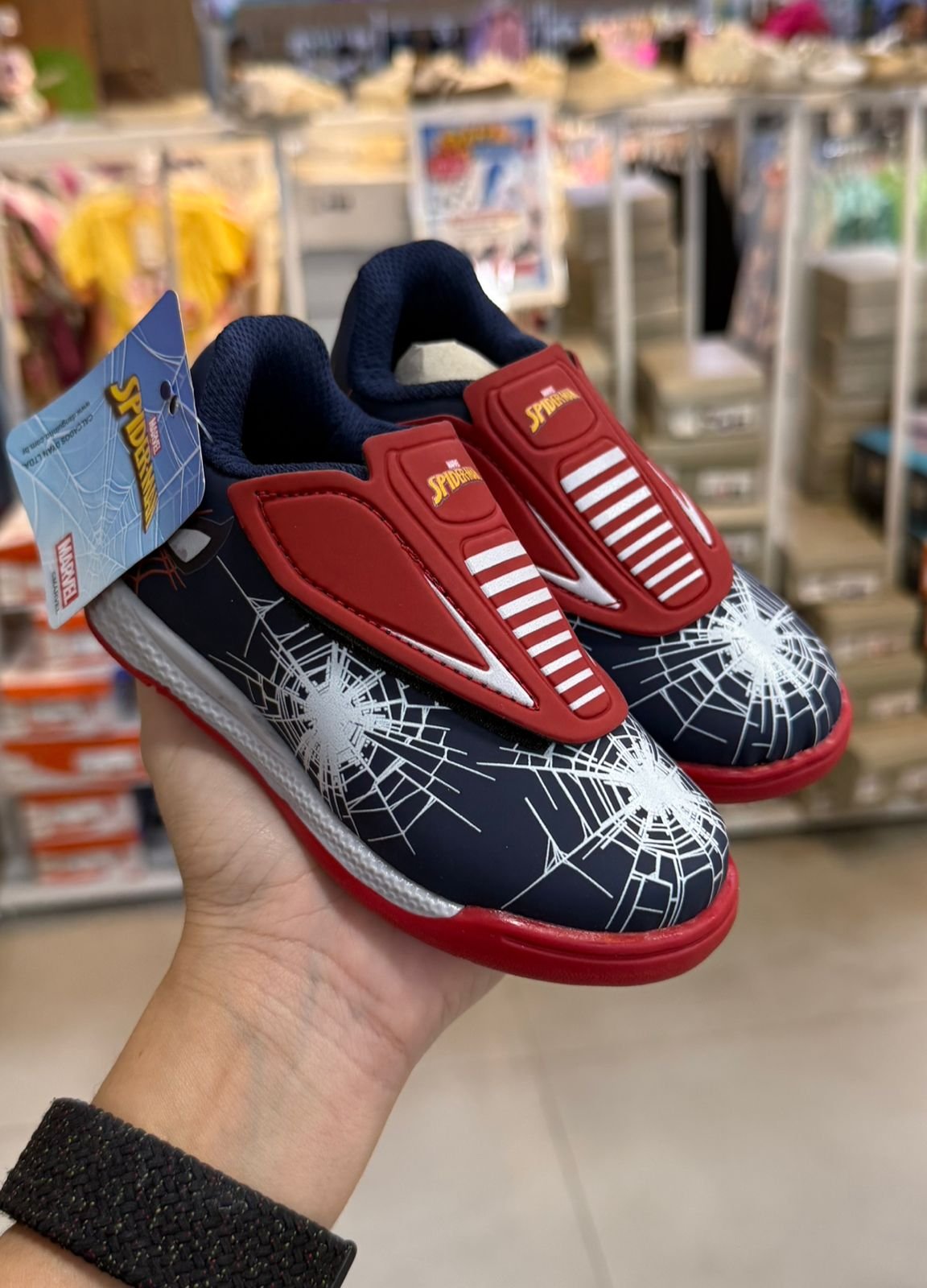 TÊNIS CHUTEIRA VELCRO SPIDER MAN HOMEM ARANHA MARVEL HEROI MENINO DYAN - MARINHO/VERMELHO
