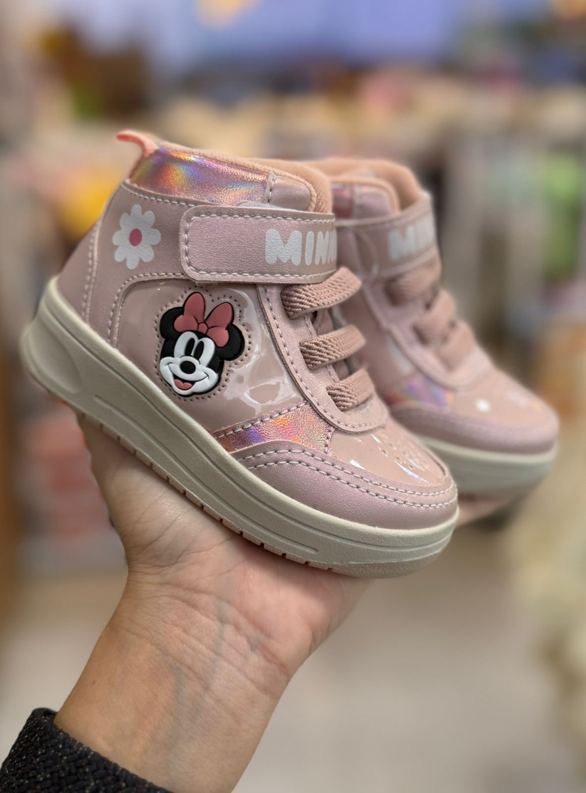 TÊNIS VELCRO CADARÇO MINNIE FLOR MENINA DYAN - ROSA CLARO