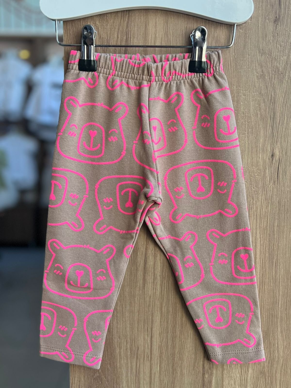CALÇA LEGGING CAPIVARAS ELÁSTICO CÓS MENINA FAKINI - MARROM