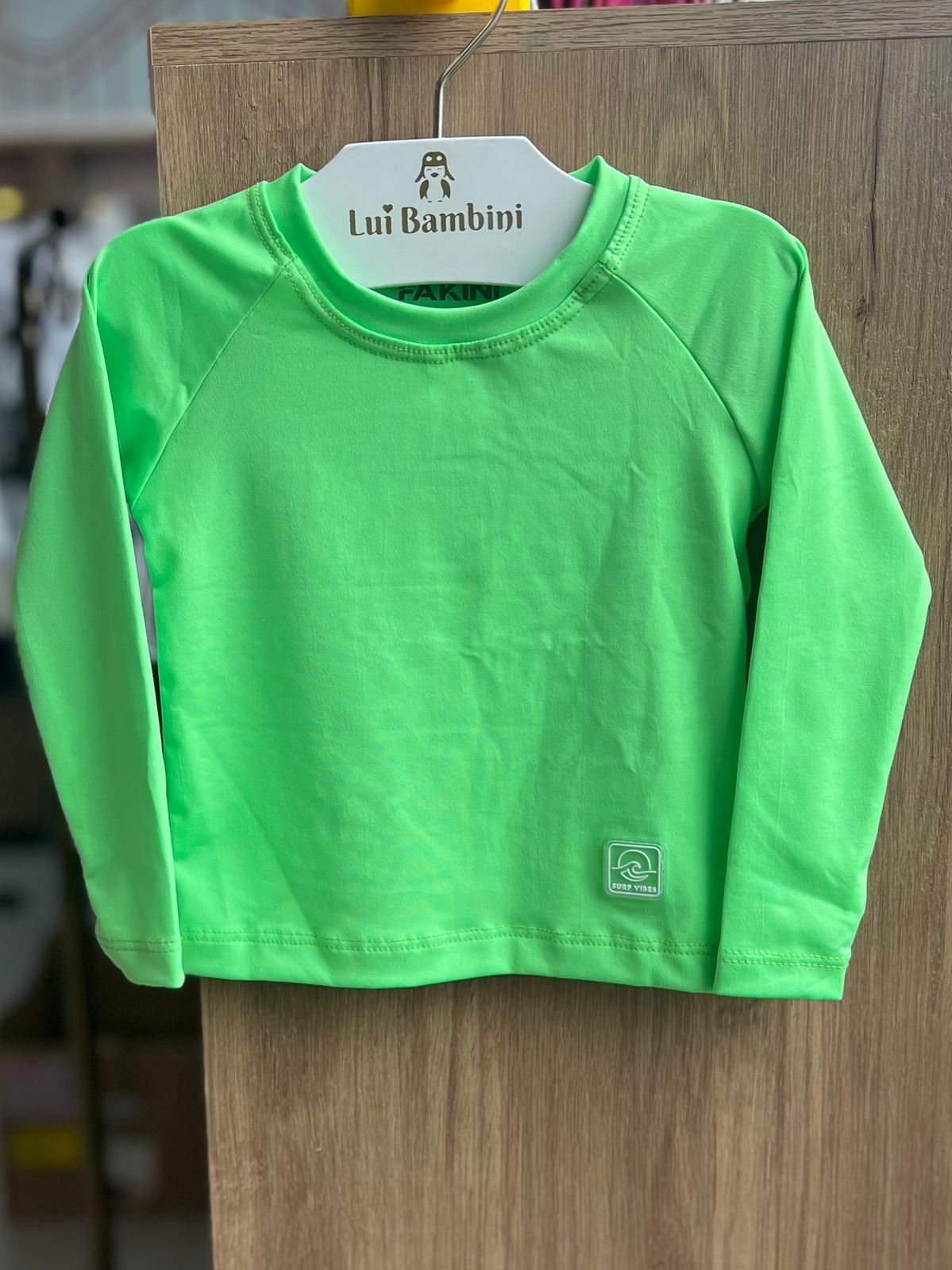 CAMISETA MANGA LONGA LISO BÁSICO PROTEÇÃO UV50+ UNISSEX MENINO MENINA FAKINI - VERDE
