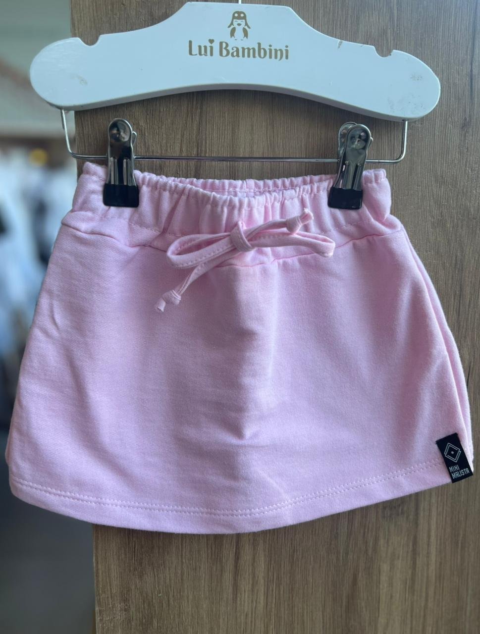 SHORT SAIA MINIMALISTA CORDÃO ELÁSTICO CÓS MENINA FAKINI - ROSA CLARO