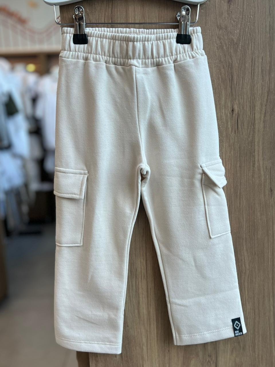 CALÇA CARGO ELÁSTICO CÓS MOLETOM MENINA FAKINI - OFF