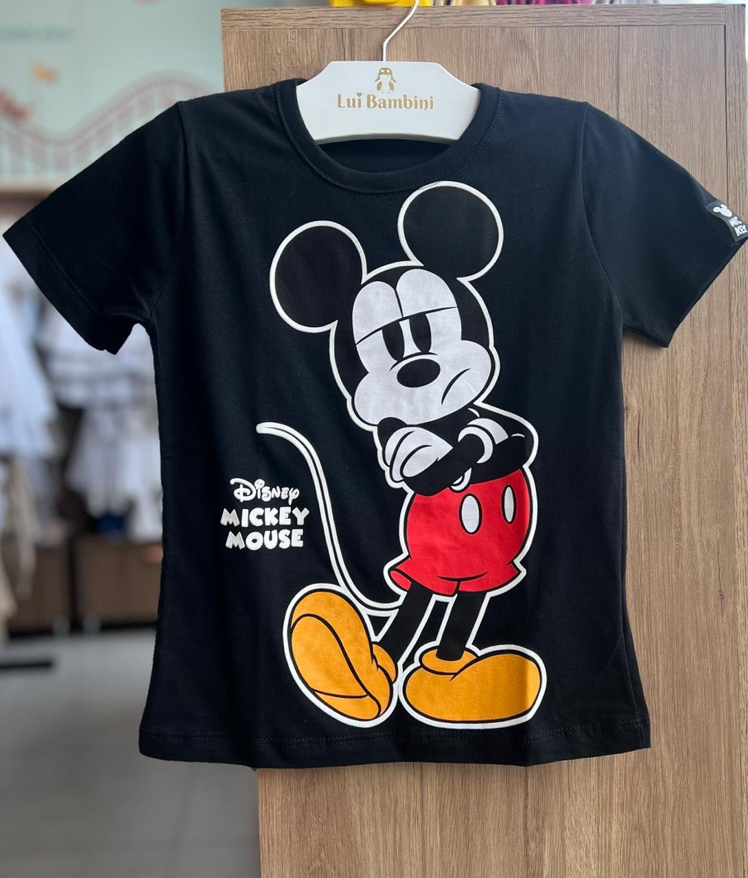 CAMISETA MANGA CURTA MICKEY MOUSE MENINO FAKINI - PRETO