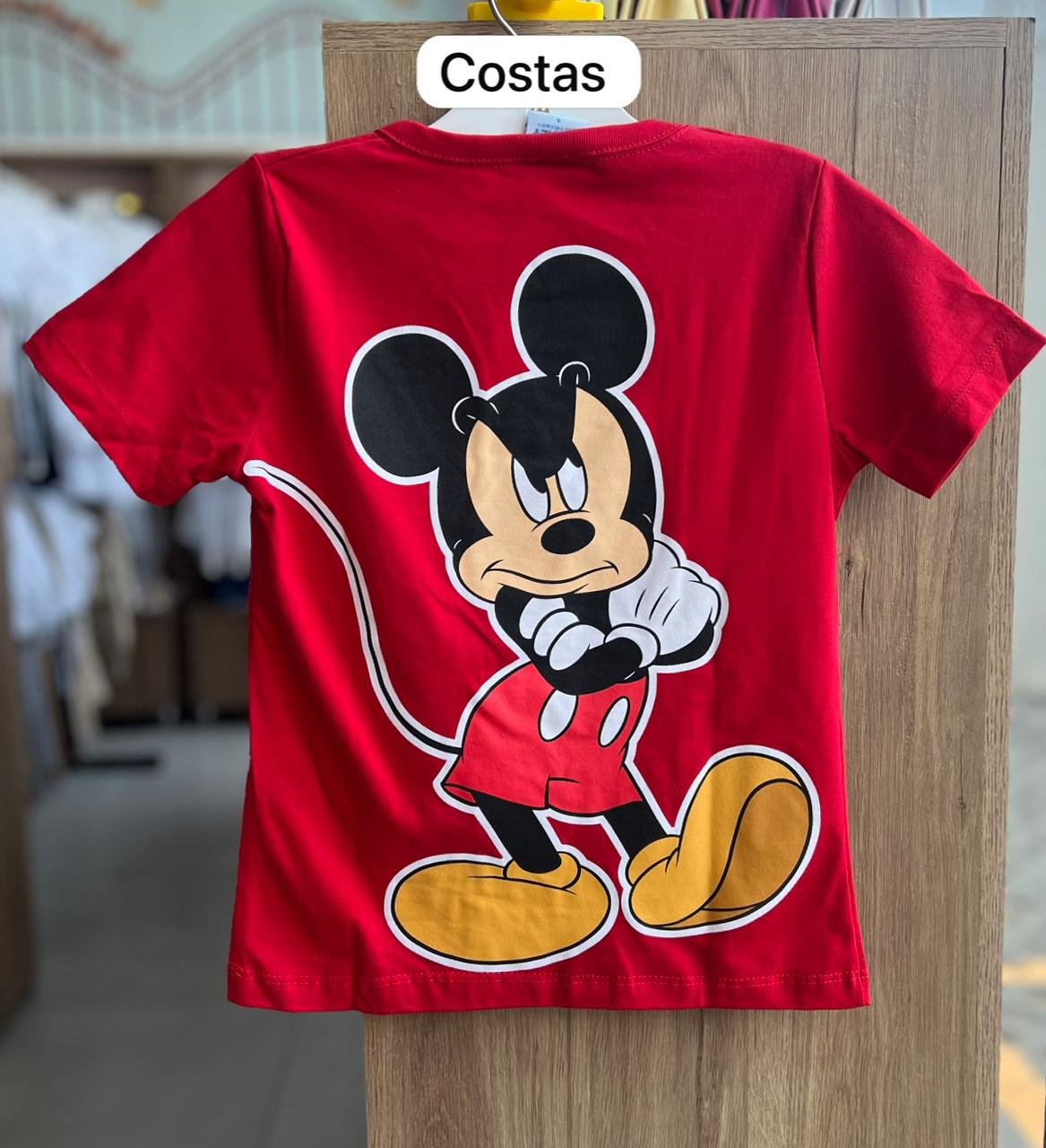 CAMISETA MANGA CURTA MICKEY MOUSE MINIMALISTA MENINO FAKINI - VERMELHO