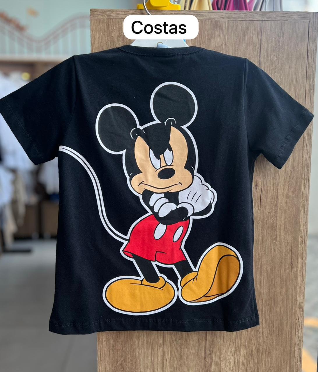 CAMISETA MANGA CURTA MICKEY MOUSE MINIMALISTA MENINO FAKINI - PRETO
