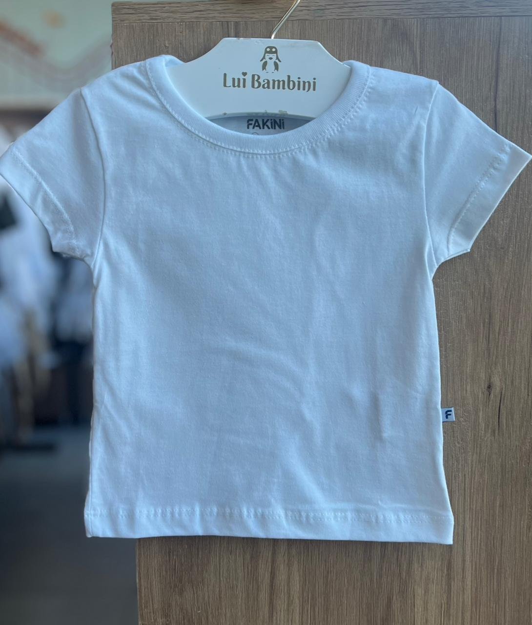 BLUSA MANGA CURTA LISO BÁSICO MENINA FAKINI - BRANCO