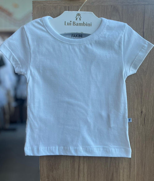 BLUSA MANGA CURTA LISO BÁSICO MENINA FAKINI - BRANCO