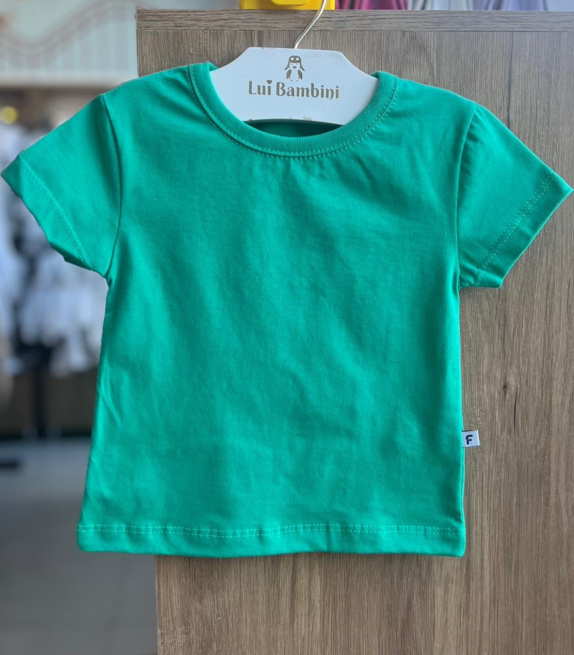 BLUSA MANGA CURTA LISO BÁSICO MENINA FAKINI - VERDE
