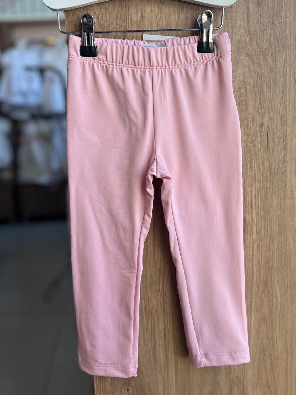 CALÇA LEGGING TERMICA LISA BÁSICA ELÁSTICO CÓS MENINA BIMBI - ROSA CLARO