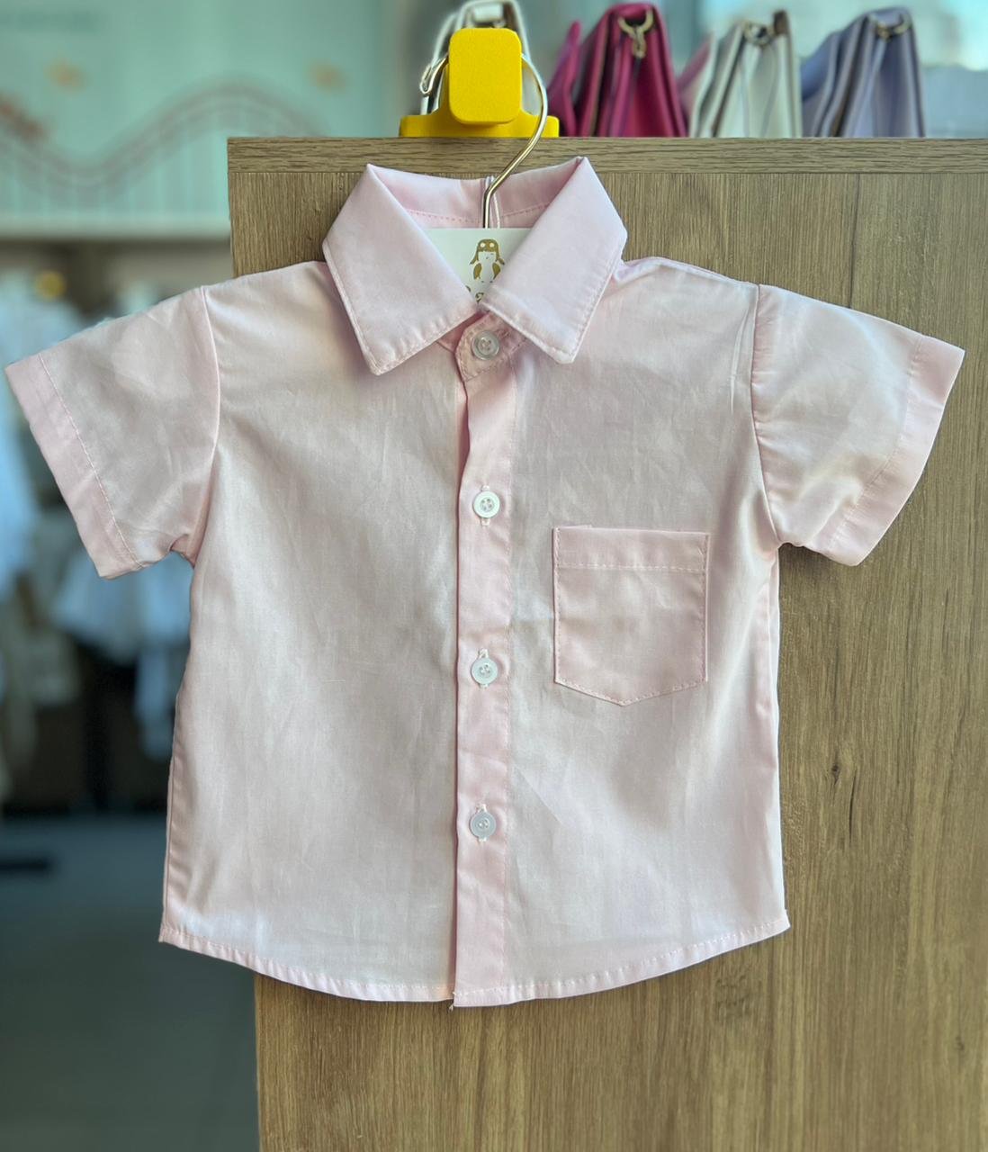 CAMISA MANGA CURTA BOLSO BOTÕES MENINO LUI BAMBINI - ROSA