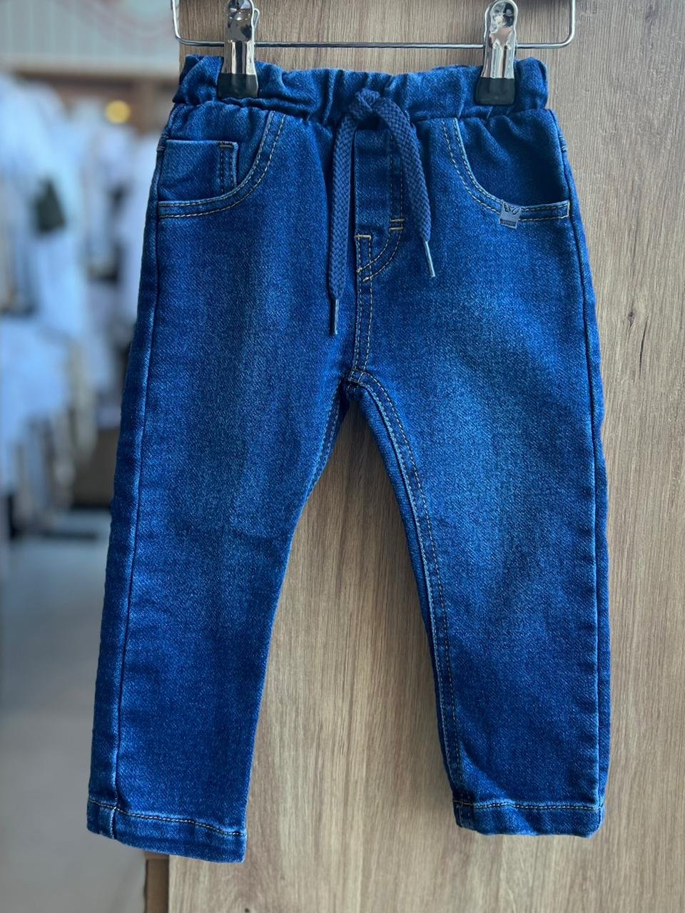 CALÇA AJUSTE INTERNO BÁSICA BOLSO MENINO ANJOS BABY - JEANS