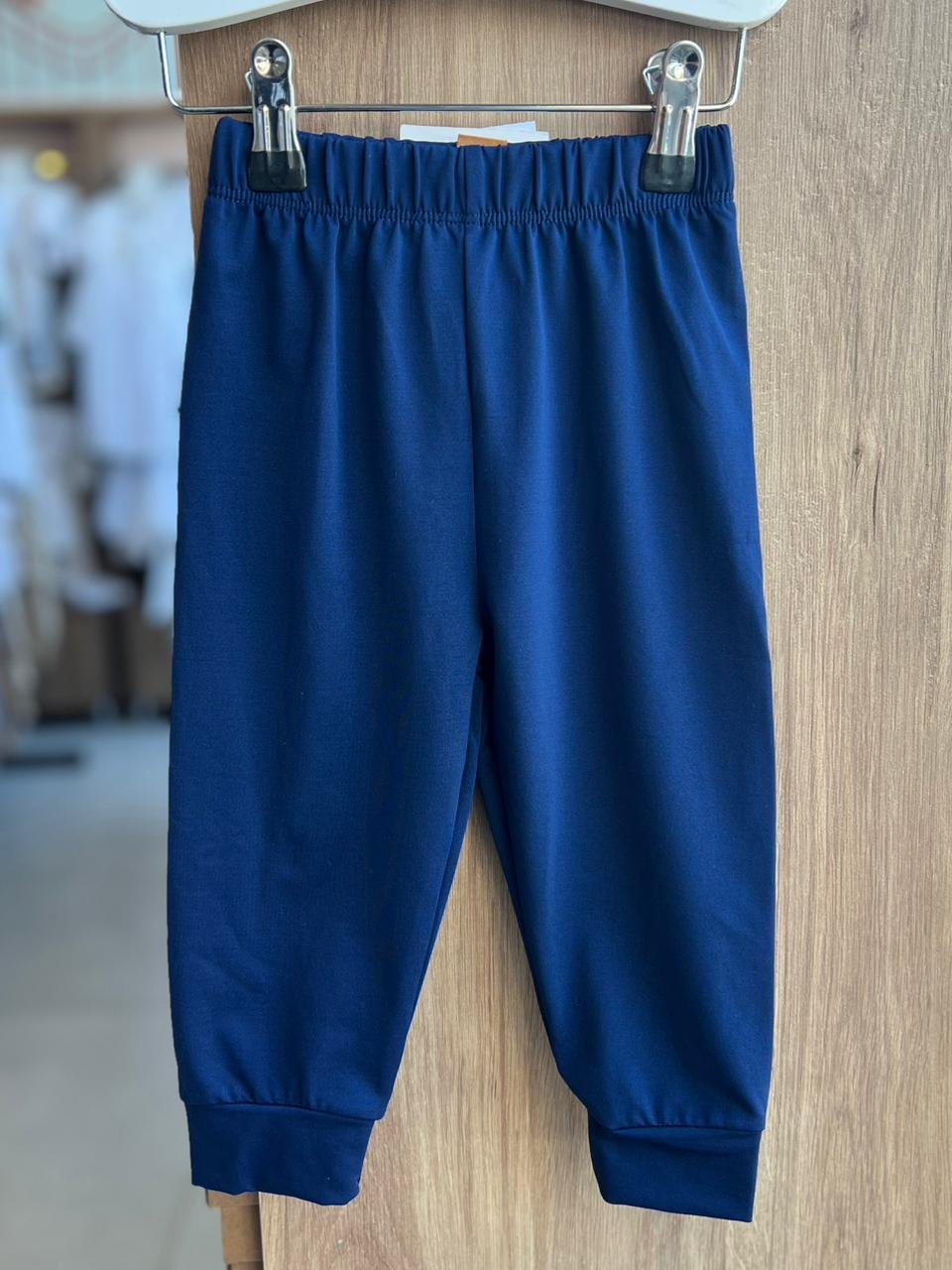 CALÇA LISA BÁSICA TERMICA ELÁSTICO CÓS UV50+ UNISSEX UP BABY - AZUL ESCURO