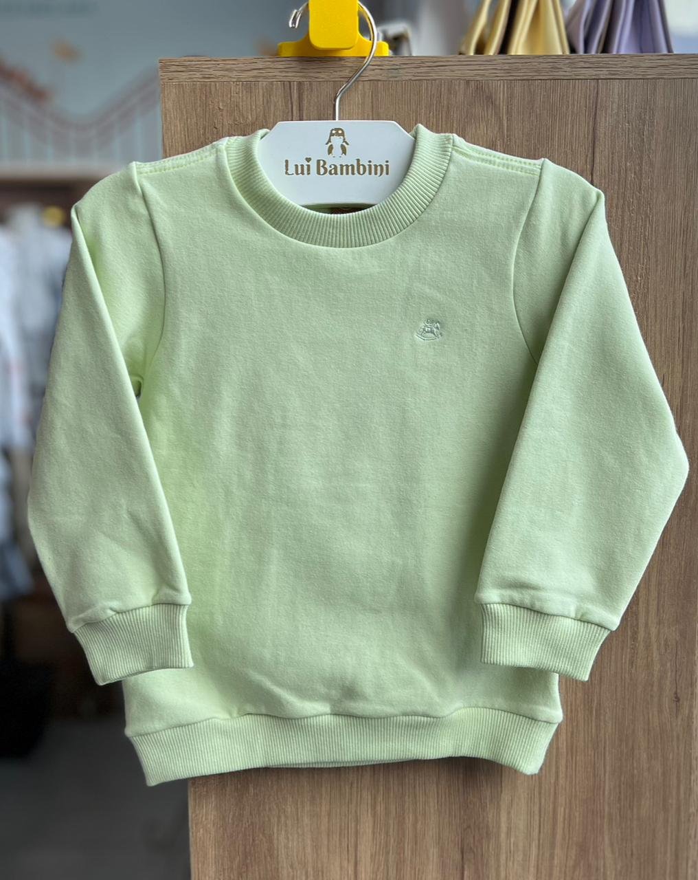 BLUSÃO MANGA LONGA MINIMALISTA CAVALO BORDADO MENINO UP BABY - VERDE