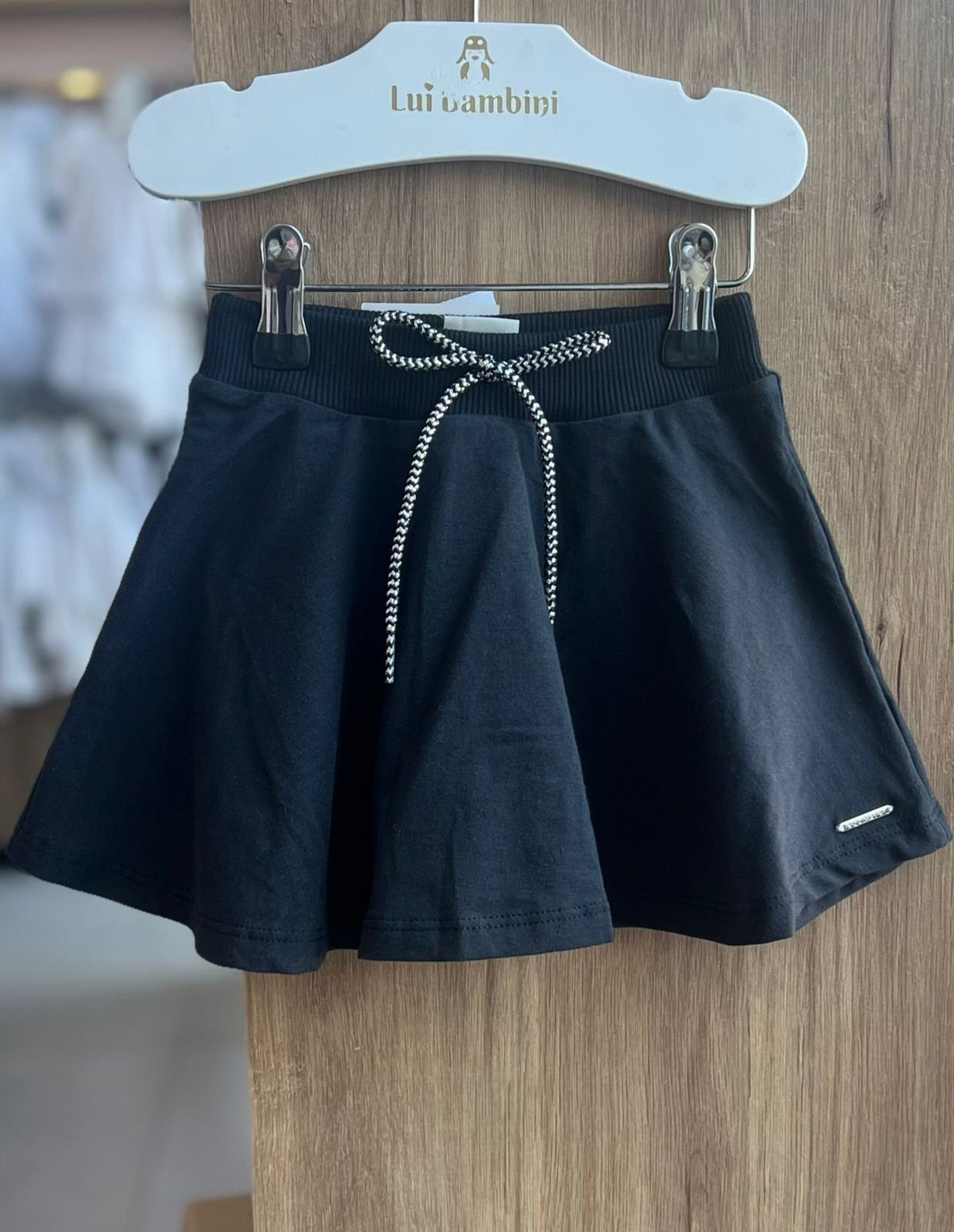 SHORT SAIA CORDÃO LAÇO ELÁSTICO CÓS MENINA QUIMBY - PRETO