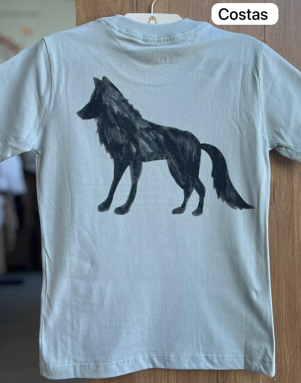 CAMISETA MANGA CURTA LISA BÁSICO MINIMALISTA LOBO MENINO ACOSTAMENTO - AZUL CLARO
