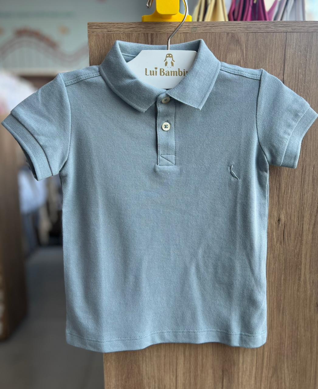 CAMISA MANGA CURTA GOLA POLO PIQUET MINIMALISTA PICA PAU BORDADO MENINO RESERVA MINI - CINZA