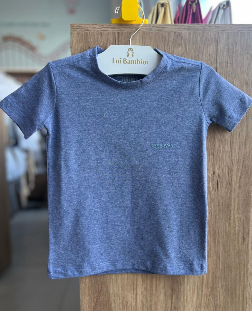 CAMISETA MANGA CURTA MINIMALISTA PICA PAU MENINO RESERVA MINI - AZUL